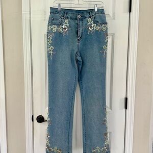 ⭐️ NWT ⭐️  DG2 by Diane Gilman Beaded Jeans - GORGEOUS!